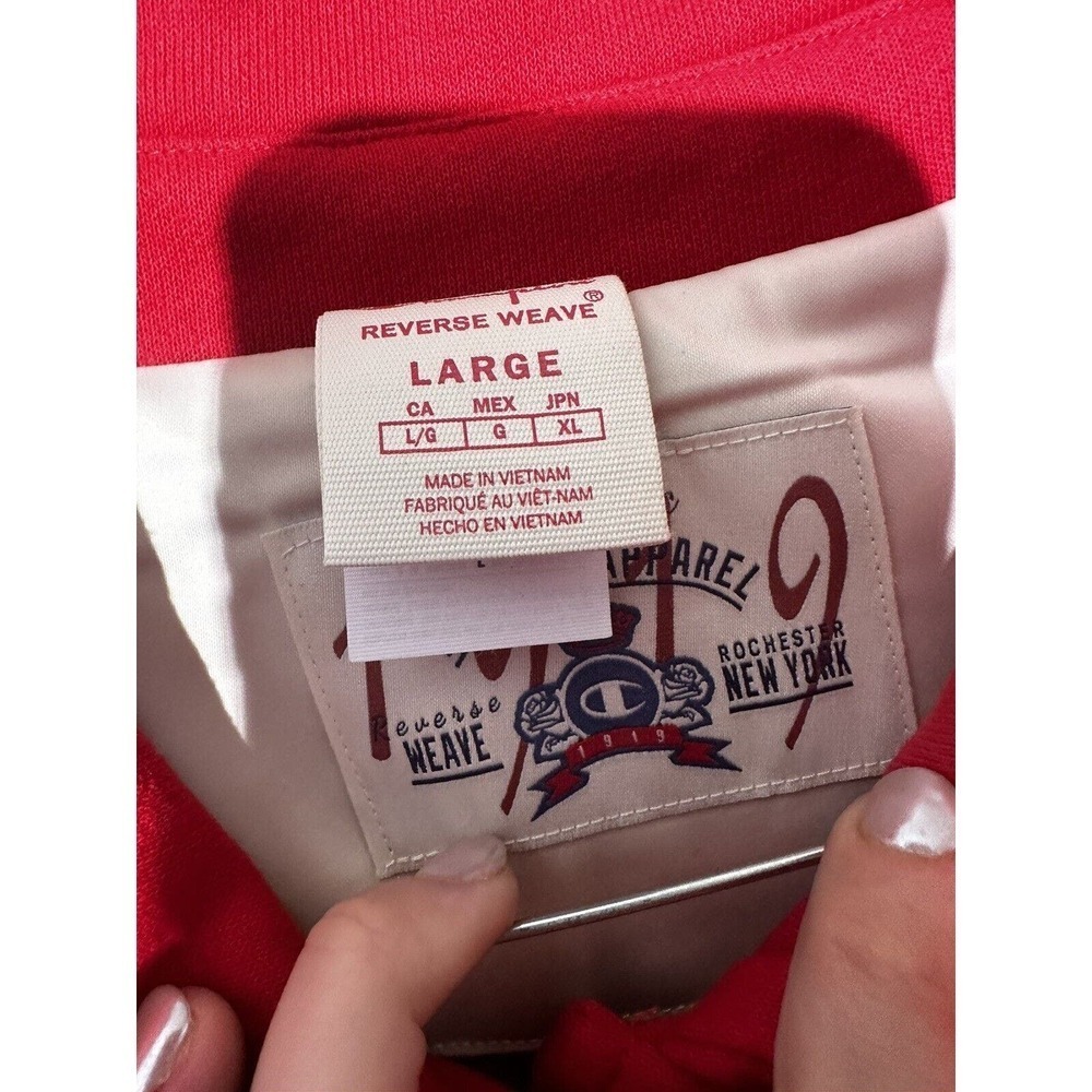 Champion Letterman Patch Jacket Joggers 2-Piece Set Rose Track Size Large Red - Picture 13 of 16